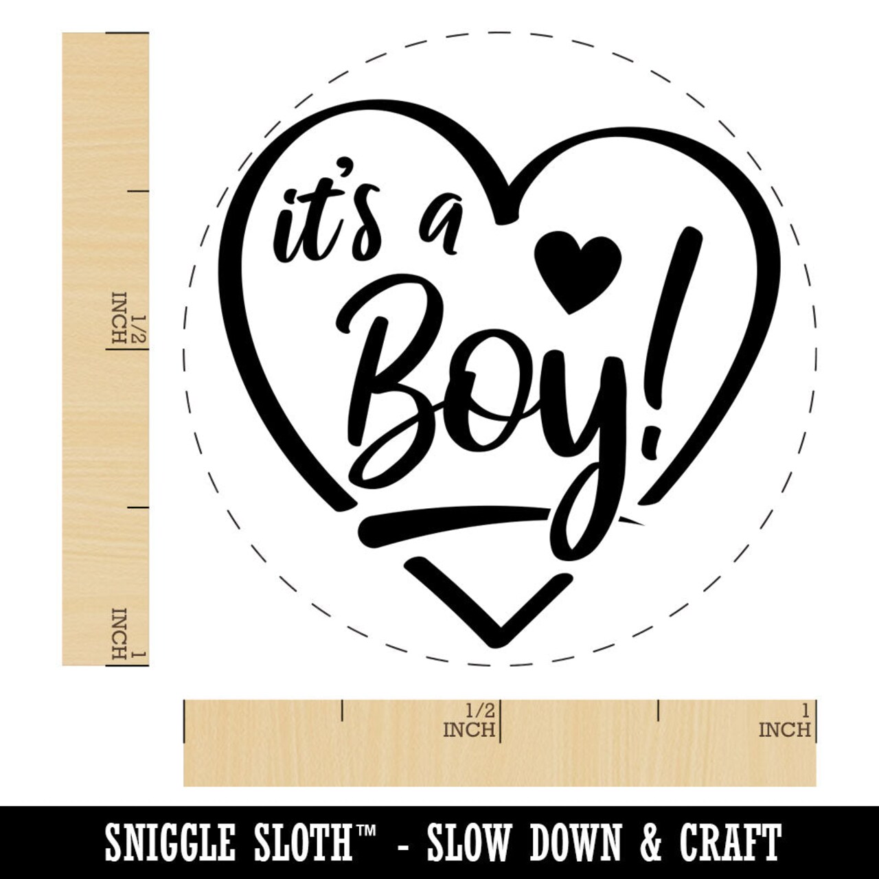 It's a Boy Baby Shower Rubber Stamp for Stamping Crafting Planners